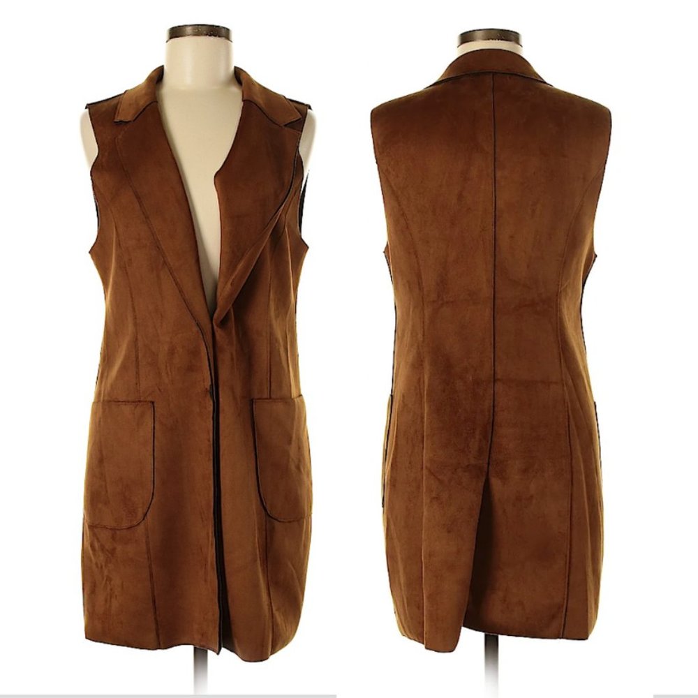 NWT Lemon Tart Etseri Faux Suede Vest - Picture 1 of 5